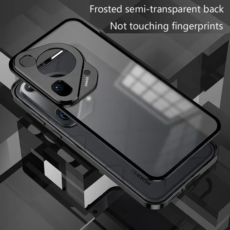 

Магнитный металлический чехол-бампер для телефона Huawei Mate 70 Pro Pura 70 Ultra P60 Pro Art, матовая прозрачная рамка из алюминиевого сплава, задняя крышка