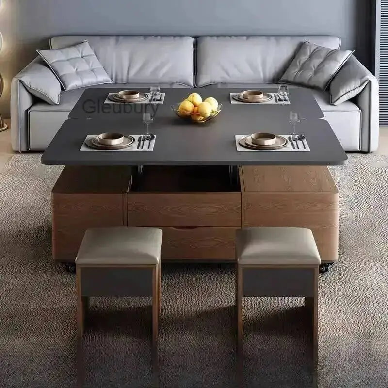 Drawer Tables Wheels Storage Rectangular Coffee Designer Luxury Coffee Tables Living Room Modern Mesa De Centro Sala Furniture