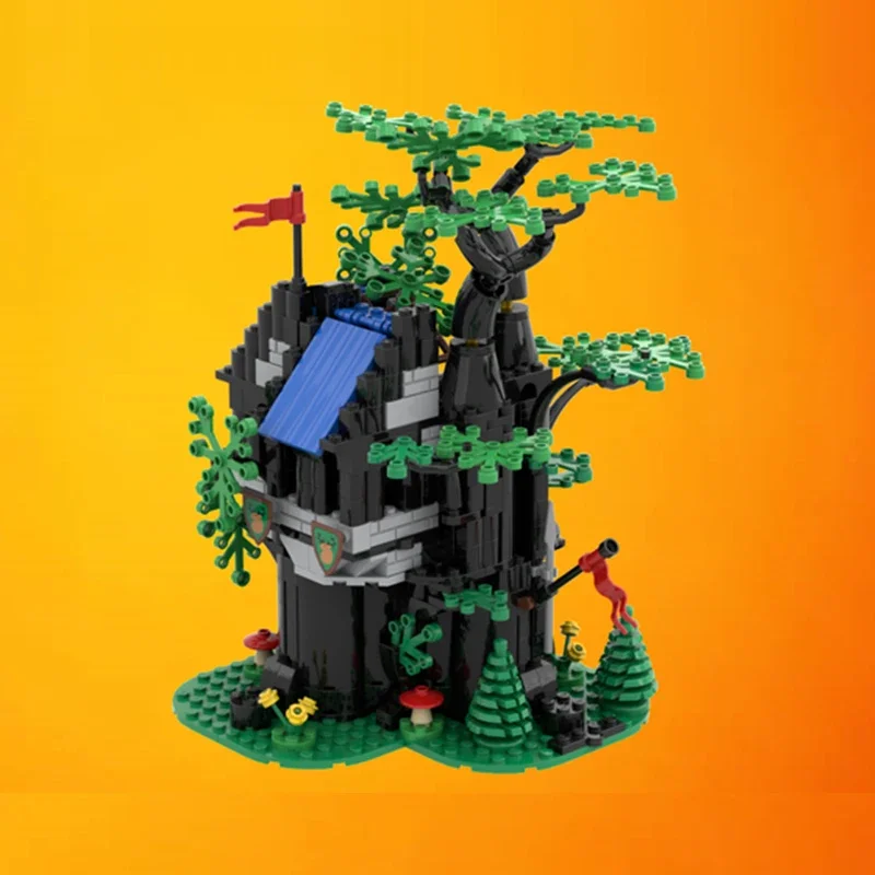 htmoc MOC بيوت شجرة صغيرة بيت الغابات بنة مجموعة شجرة منزل نموذج التعليم ألعاب الطوب للأطفال هدية عيد ميلاد