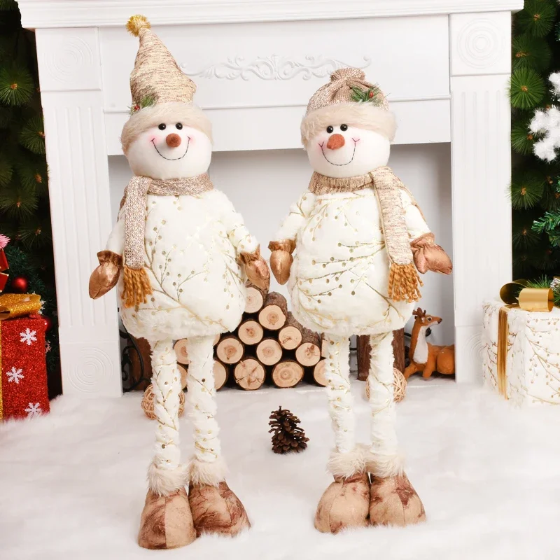 1pc Standing Retractable Santa Claus/Snowman/Reindeer Christmas Doll Figurine Christmas tree Ornaments Kids Christmas Gifts