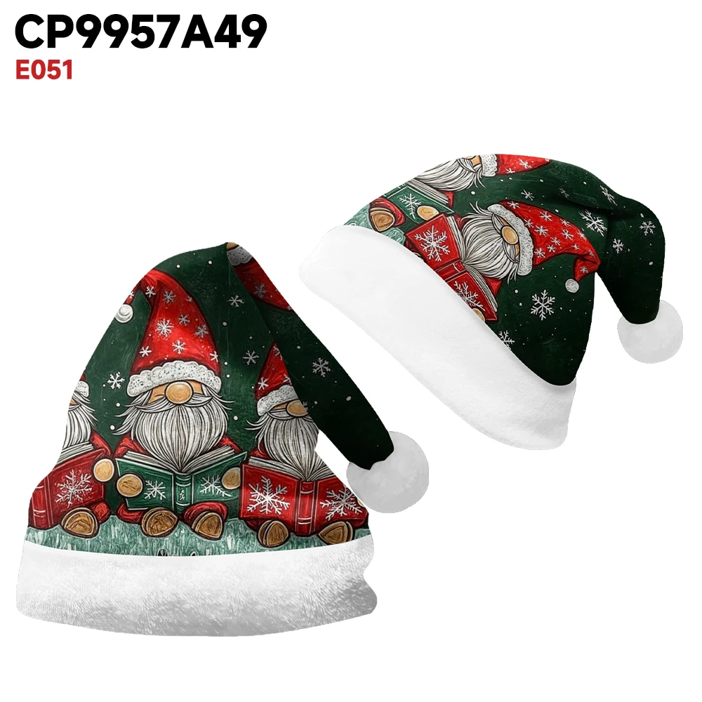 Fashionable winter atmosphere Christmas hat, black beard soldier print party, daily warmth and comfort