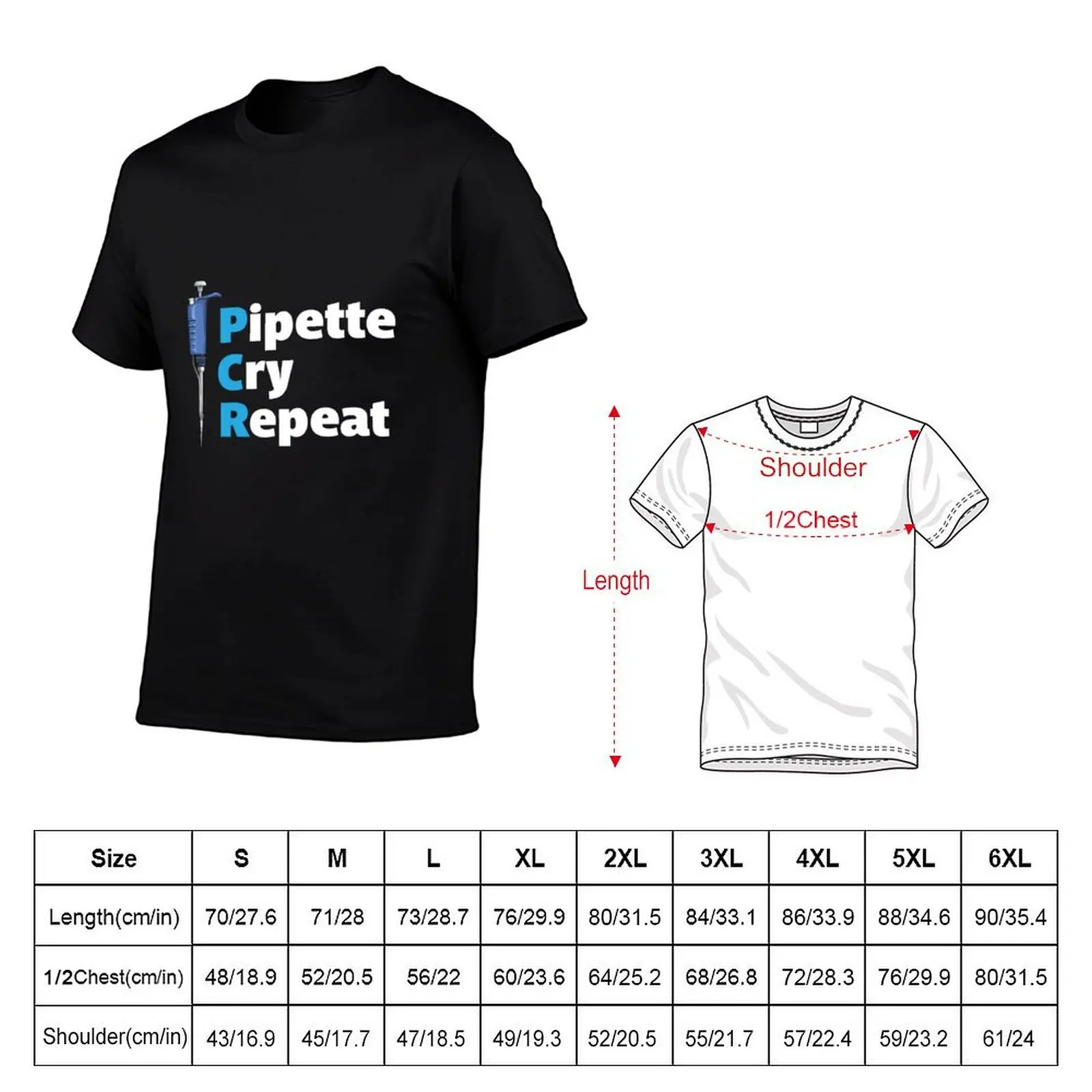 Pipette Cry Repeat PCR Blue Pipette T-Shirt Basic All Season Solid T-Shirt