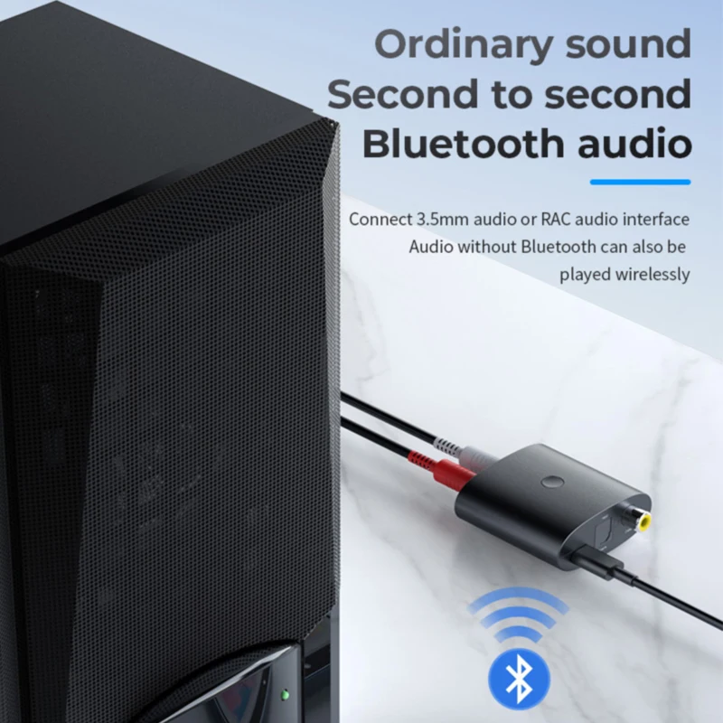Digital Analog Audio Converter DAC Bluetooth 5.0 Receiver 2 in 1 Optical 3.5mm Jack AUX RCA Stereo Speaker TV Wireless Adapter