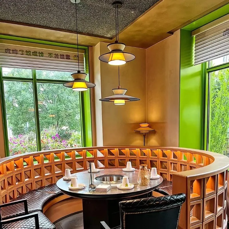 New Minimalist Modern Creative Fabric Pendant Light From Danish Designer Western Restaurant Light Including Light Bulb