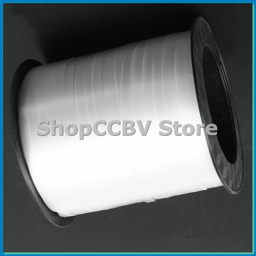 1 Roll Balloon Ribbon 225m 5mm for Wedding （white）-A50M