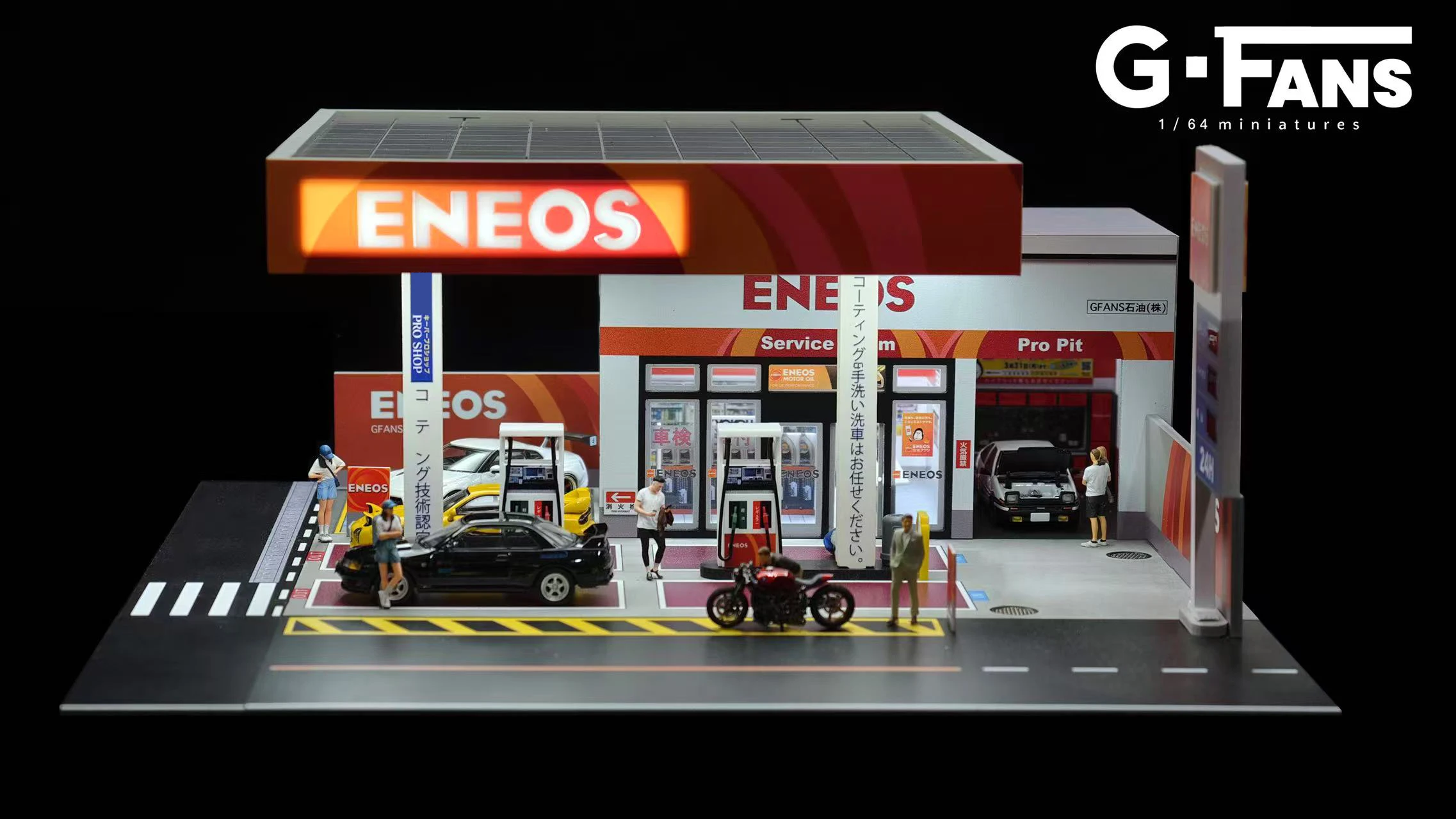 Modelli in miniatura diorama per garage per auto 1:64 con luci a LED Negozio di riparazioni Scena del parcheggio per scatola di visualizzazione del modello di auto