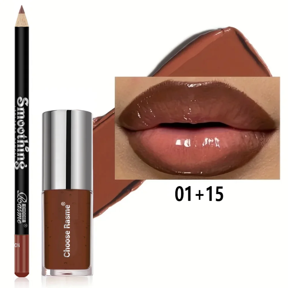 2 pz/set Liscio Lip Liner + Set Olio Per Labbra Lip Combo Trucco Liner Per Labbra Impermeabile, Trucco Per Labbra Idratante A Lunga Durata Lip Plump