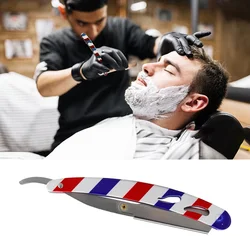 Retro Men Shaving Razor Holder Haircut Tool Stainless Steel Handle Straight Edge Knife Barber Razor Holder Folding Shaving Razor