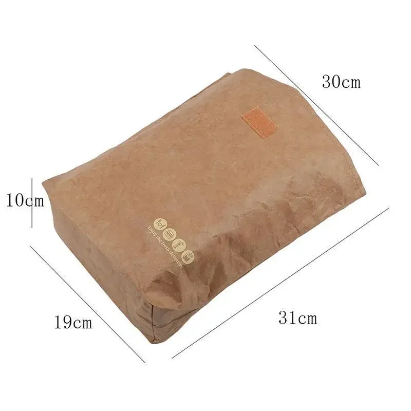 Paper Lunch Bag Reusable Box Sack Durable Insulat Thermal Kraft Paper Bag Snack Cooler Picnic Container