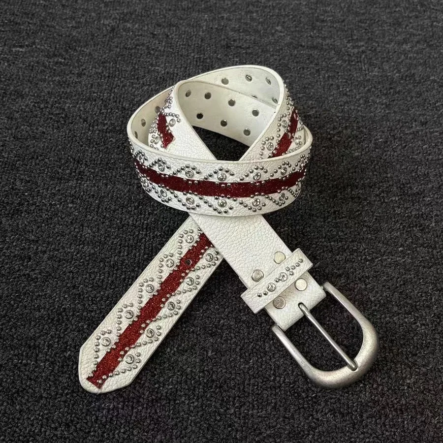 vintage-handmade-leather-belt-rhinestone-rivet-y2k-distressed-style-pu-material-unisex-37cm-width-buckle-closure