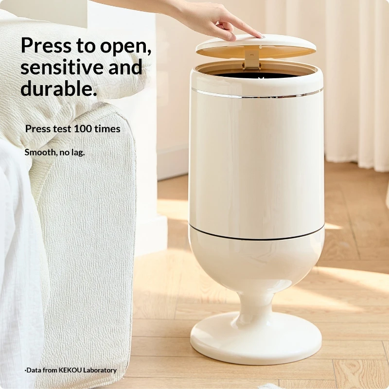 Tall Hands Free Pedal Trash Can No Bending Rolling Wheels Large Capacity Luxury Home Kitchen Living Room Garbage Bin Trash Can