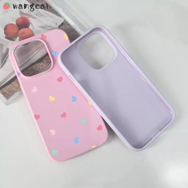 

Cute Hearts Macaron Color Phone Case For iQOO Neo 10 9 9S 8 Pro Plus 10R 5G 4G Cartoon Shockproof Soft Candy