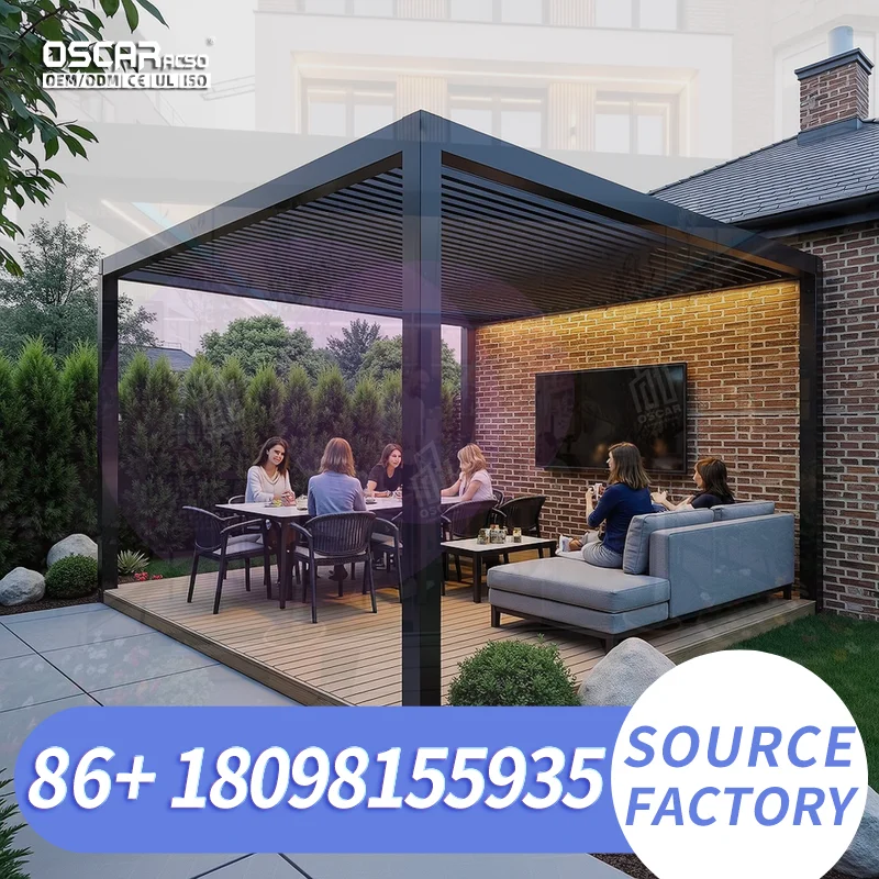 Popular Summer Sun Shelter Waterproof Outdoor Patio Structure for Garden Aluminum Arbour pergola