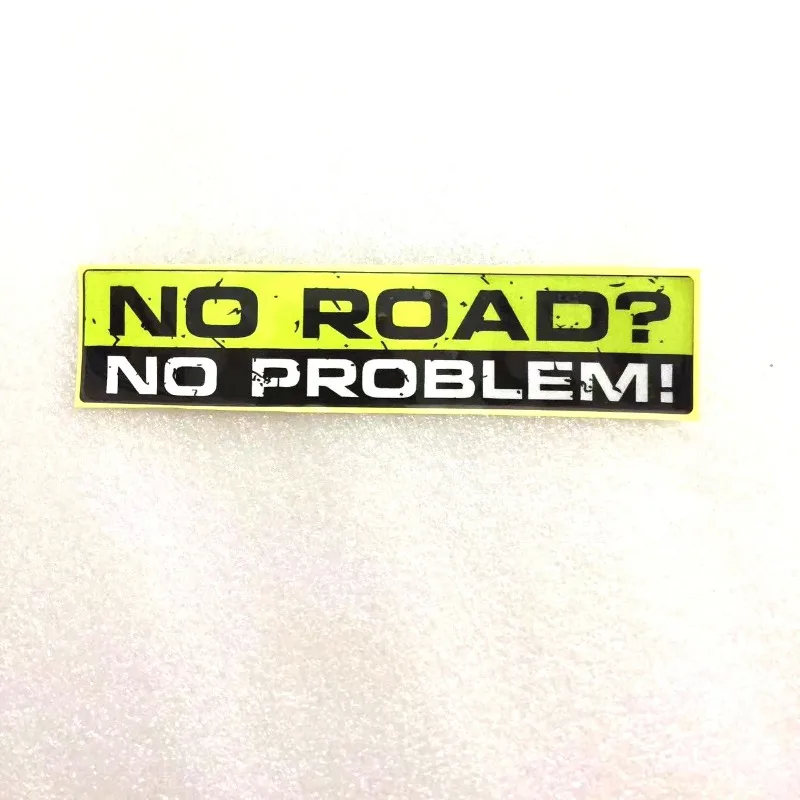 Car warning sticker, waterproof, vinyl accessories, non road, no problem, 4x4, 15cm x 3cm