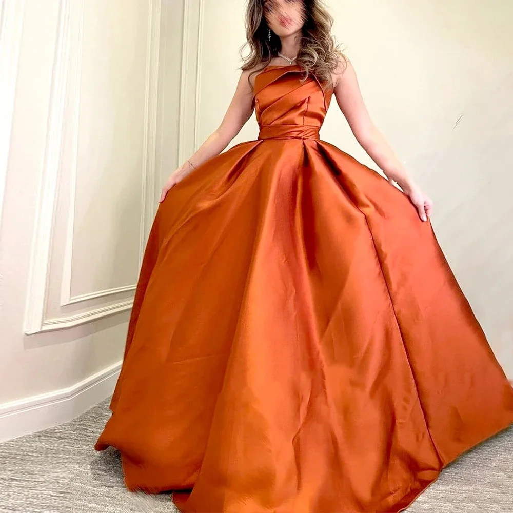 Muloong Strapless Floor-Length Women Elegant And Pretty Luxury Prom Dress