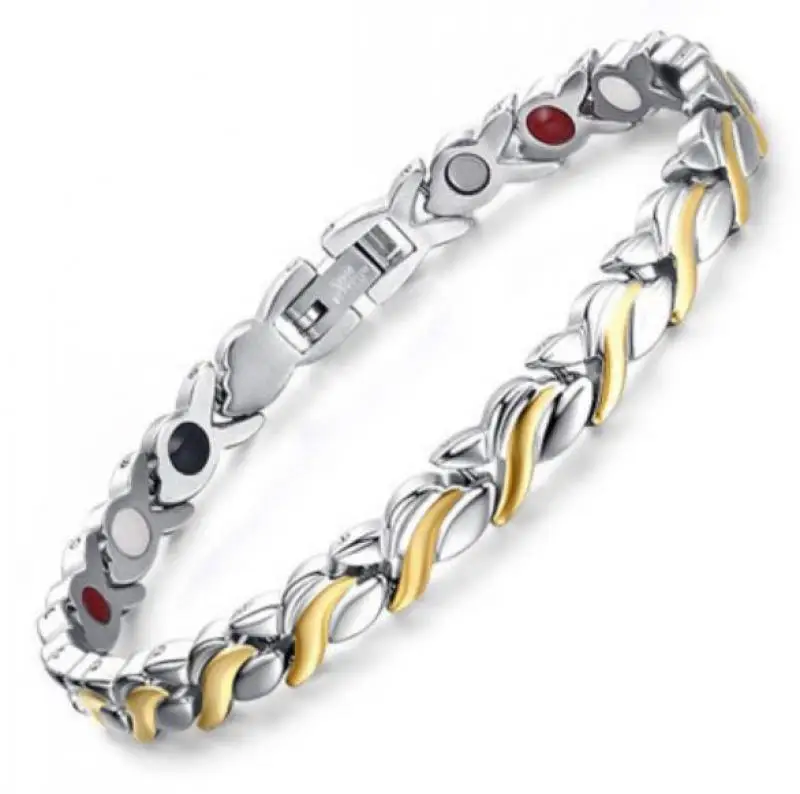 Fashion Health Magnetic Bracelet Women\'s Silver Color Bracelet Magnet Germanium Care Bracelet Jewelry