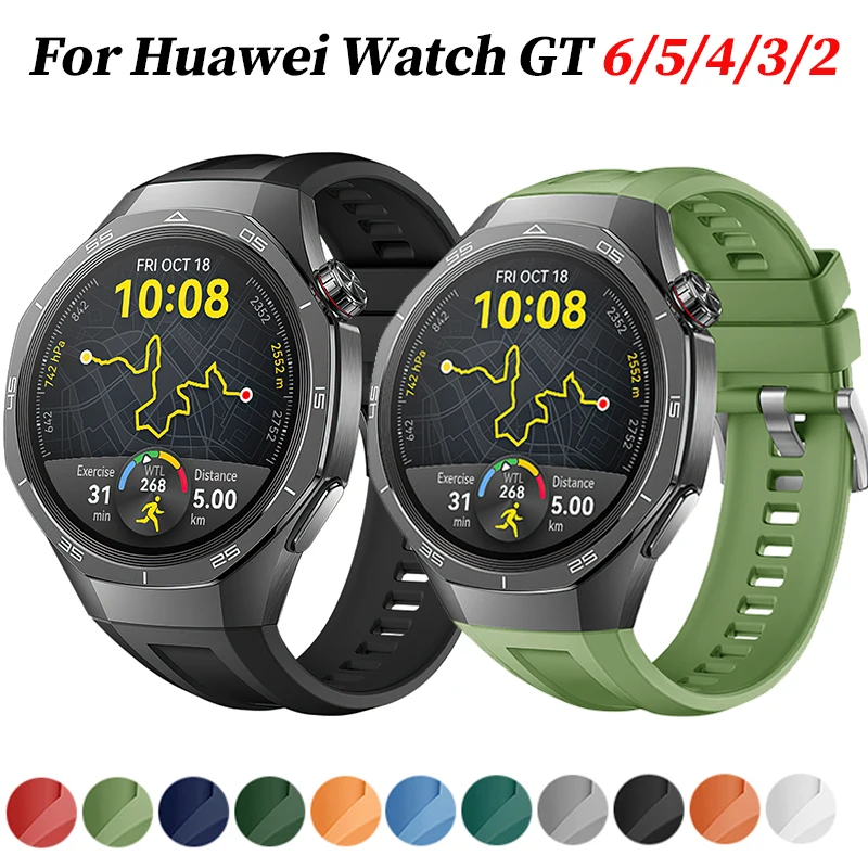

Силиконовый ремешок для Huawei Watch GT6Pro Спортивный ремешок для часов Huawei Watch 5 4 3 GT6 GT5 GT5Pro GT4 GT3 Браслет 22 мм