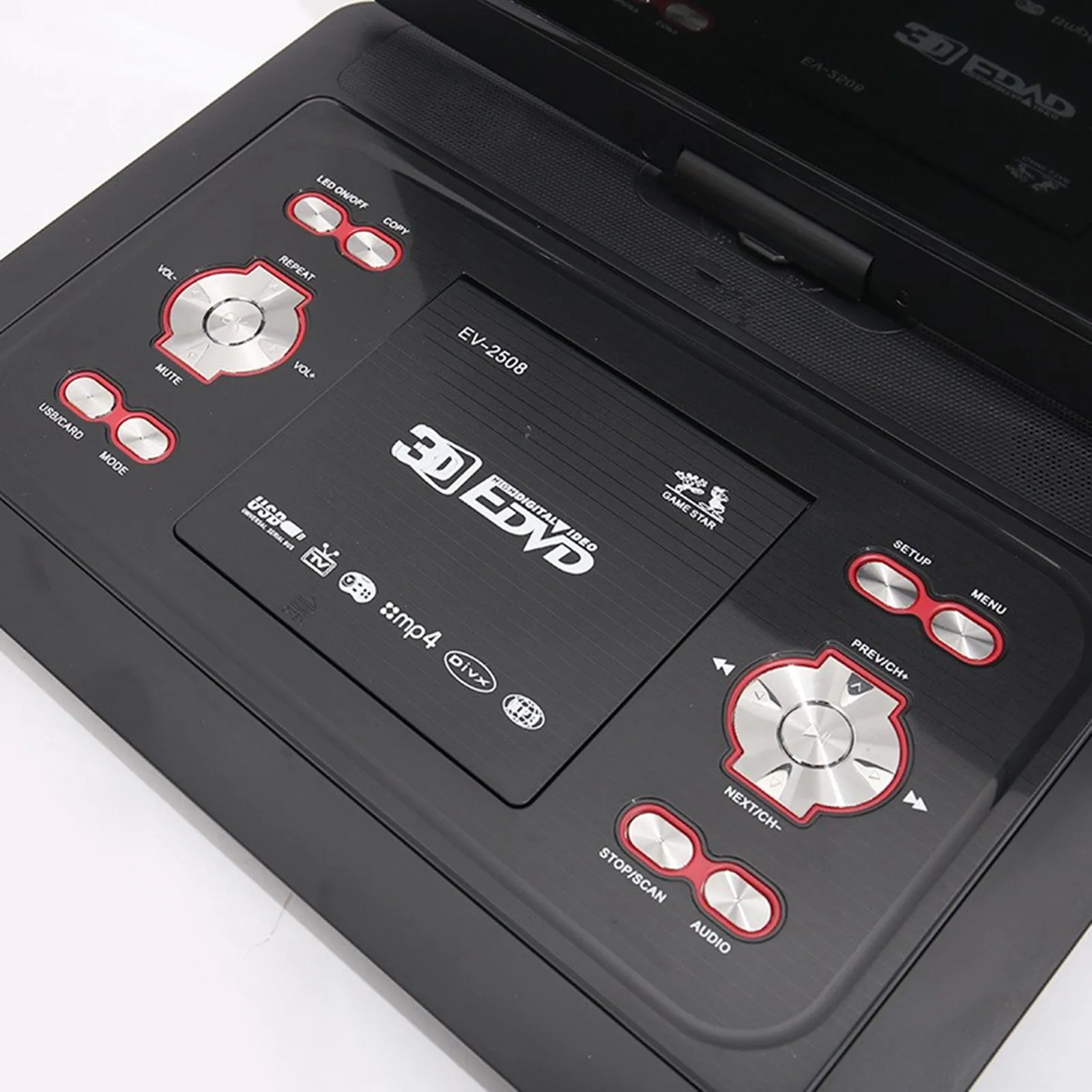 المحمولة 25 بوصة DVD EVD لاعب HD لعبة فيديو وحدة التحكم محرك الأقراص الضوئية USB القرص آلة التلفزيون ميناء المتكلم بطارية عالية السعة
