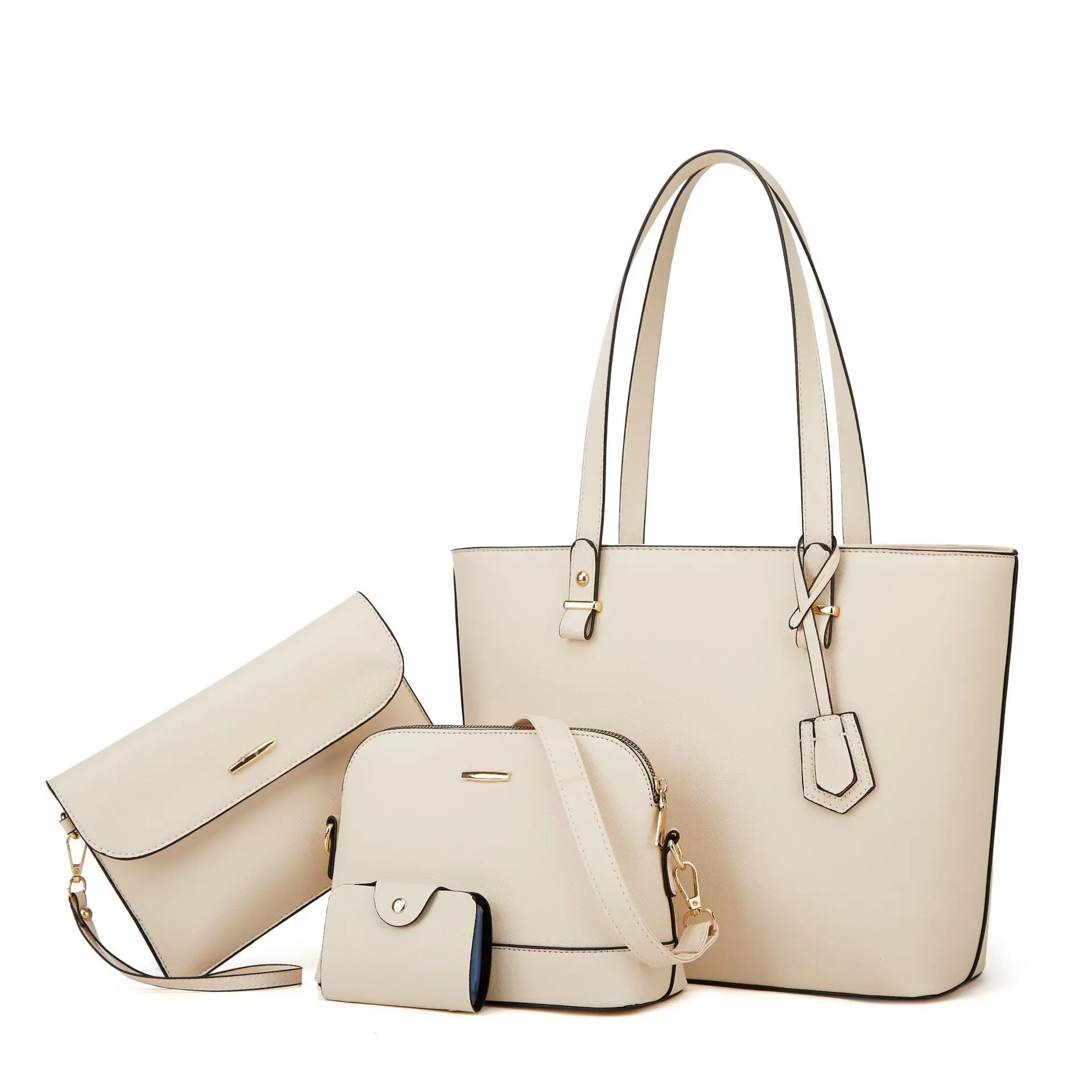 2025 New Women Handbags Set 4pcs Large Capacity Tote Shoulder Crossbody Bag Fashion Simple Mother Daughter Bag view 5