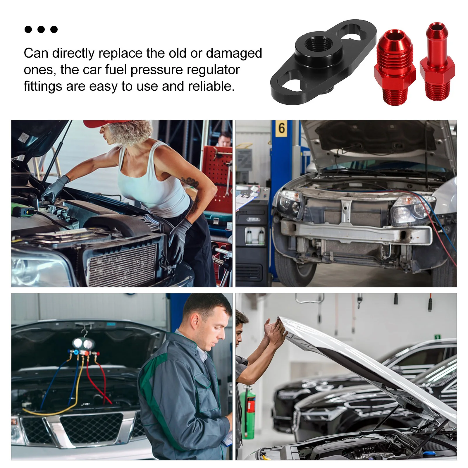 

3Pcs Fuel Rail Adapters Sturdy Materials Precise Adjustment Better Driving Experience Automotive Fittings Fuel Rail Adapters