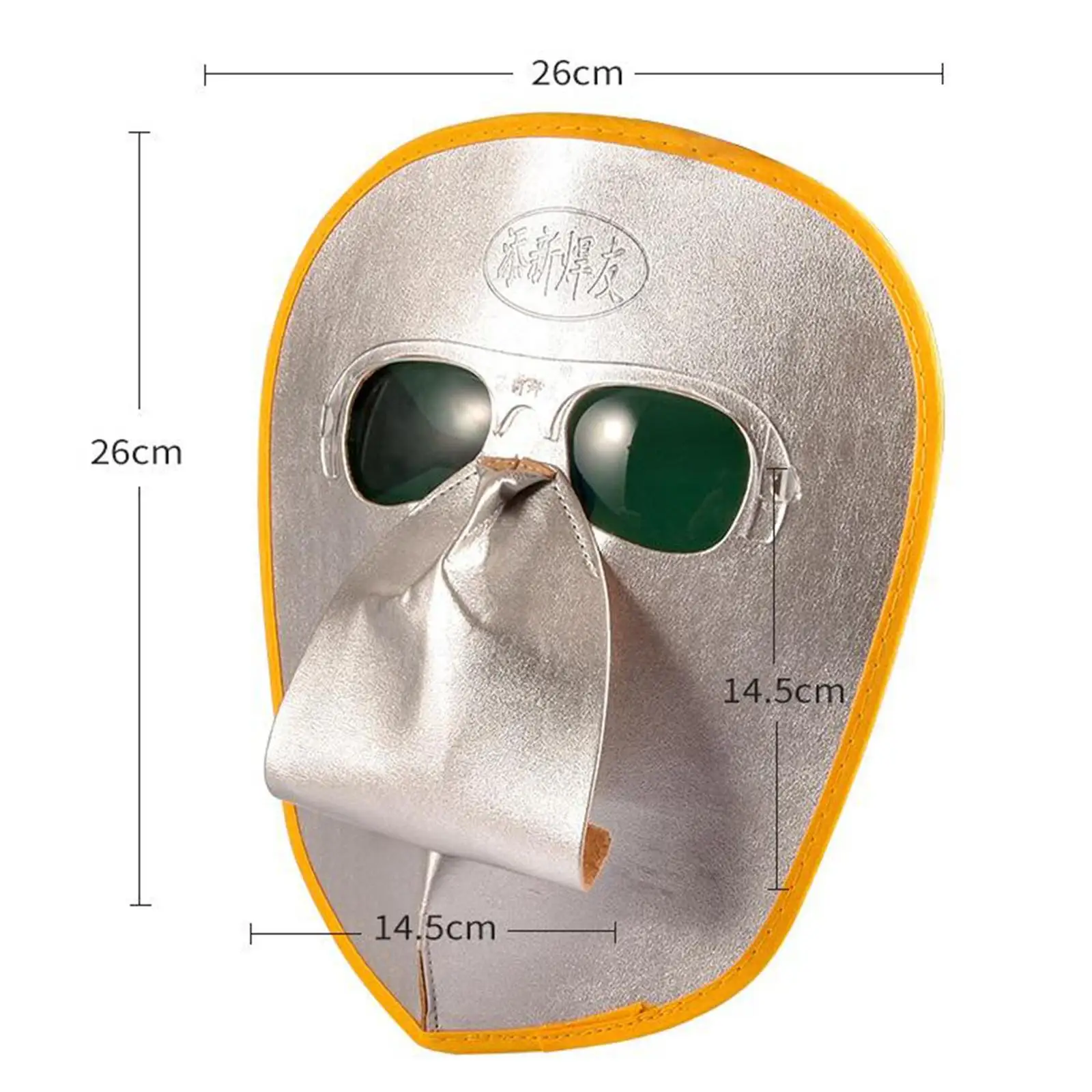 Welding Face Protection Set High Temperature Protection Leather Welding Mask and Welding Goggles for Mechanical Industry