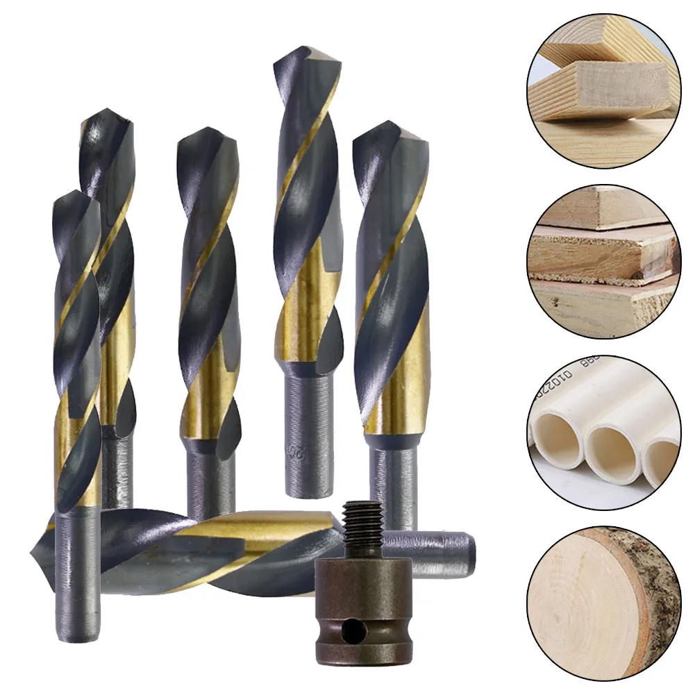 HSS Tw-ist Drill Bit &1/2'' Adapter 14mm Shank 14 16 18 20 22 25mm Diameter Metalworking Hole Cutter For Metal Drilling Tools