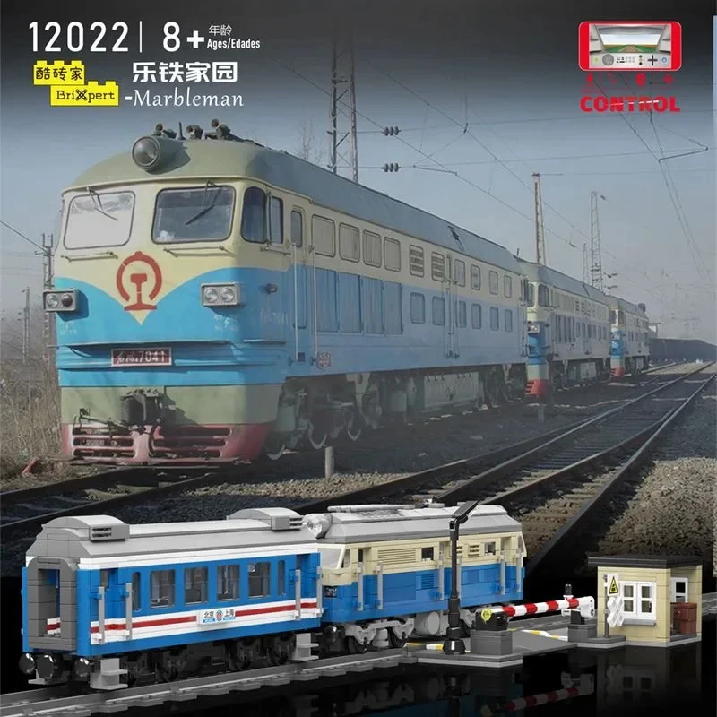 MOULD KING Welt-Eisenbahn-Serie Power DF4B Diesellokomotiv-Modell 12022 Bausteine Kinder-Zugspielzeug Jungen-Geschenke