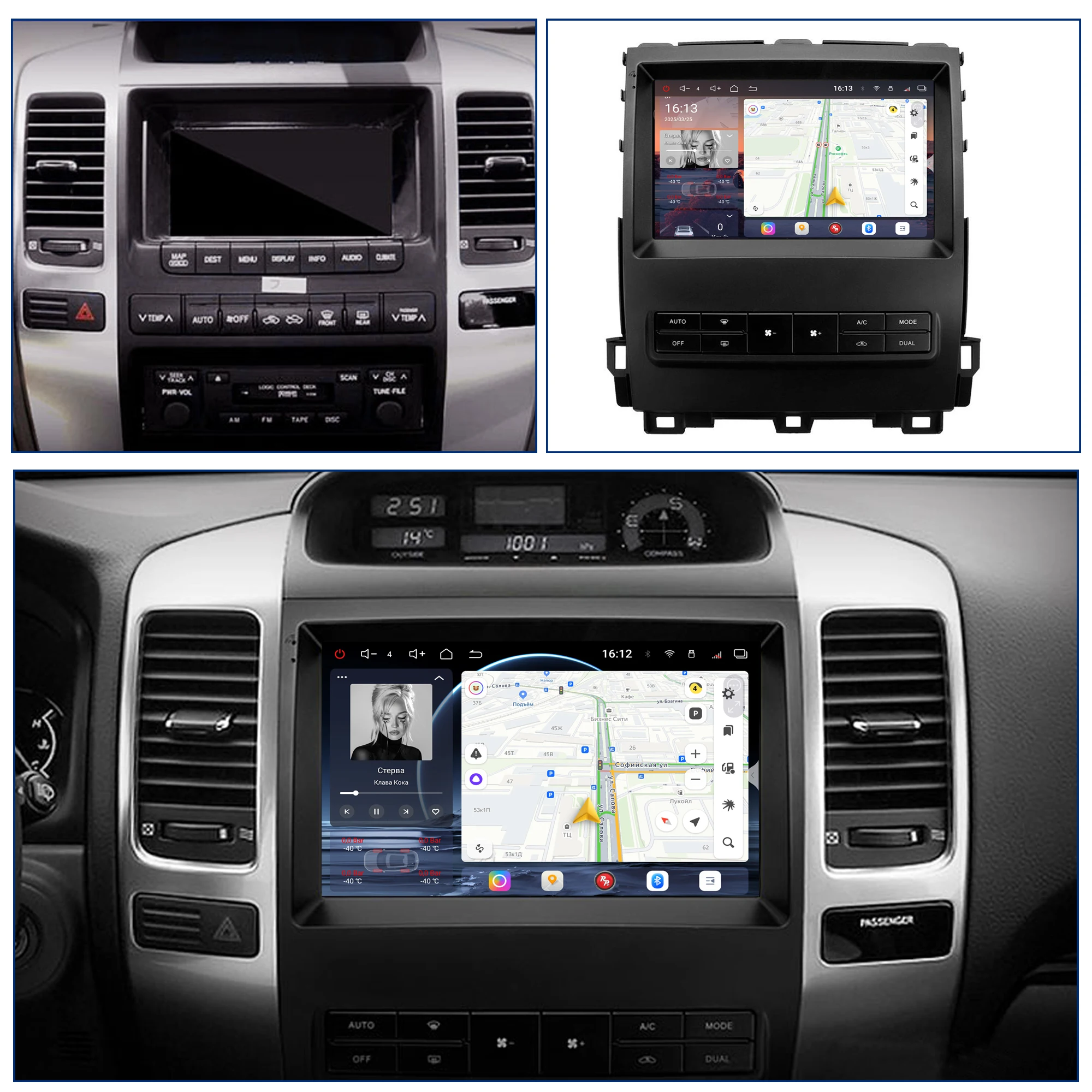 Redpower Crystal Sound 850 Pro Max Android Car Radio Player Screen for Toyota Prado 120 2003-2009 High match Bluetooth Hi-Fi