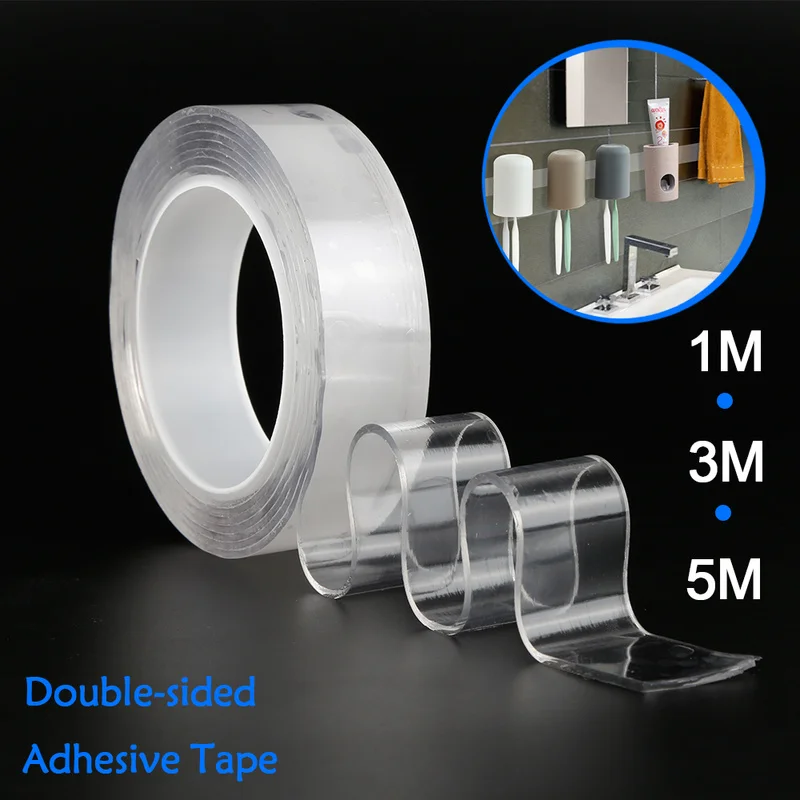 Multifunctional Double-Sided Adhesive Nano Tape Traceless Washable Removable Tapes Indoor Outdoor Gel Grip Sticker 1/3/5 M