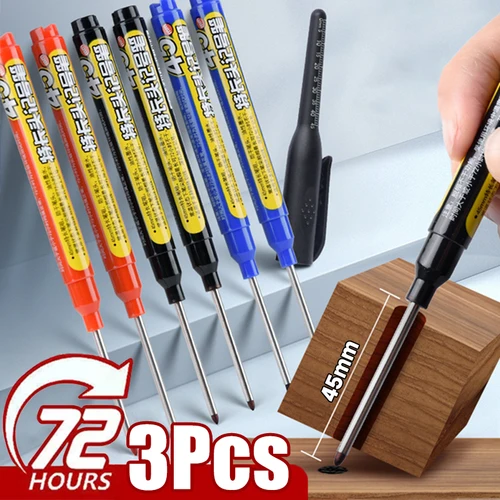 깊은 구멍 긴 펜촉 헤드 마커, 깊은 드릴 구멍 긴 펜촉 스크라이버, 기계식 목공 마커 펜, 욕실 목공용, 45mm 