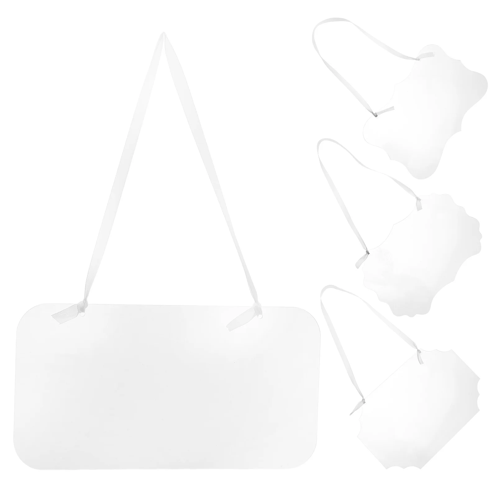 

4Pcs Transparent Acrylic Reserved Signs Elegant Wedding Hanging Tags DIY Crafts Home Office Event Decorations Reserved Signs