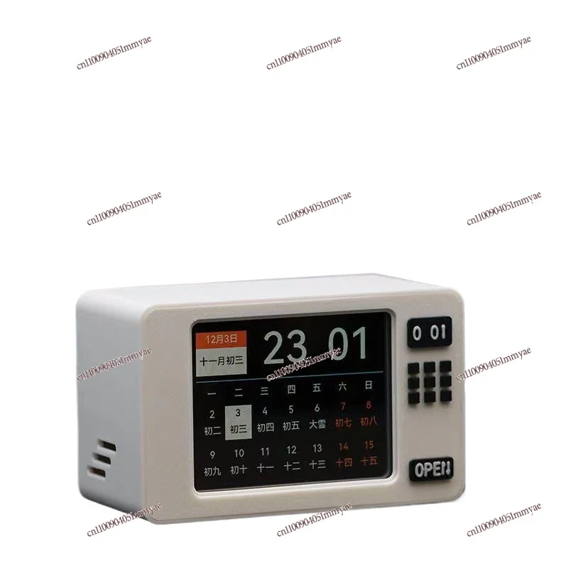 

Smart Desktop Clock Custom Dial Indoor Temperature and Humidity Touch Screen Perpetual Calendar Weather Forecast