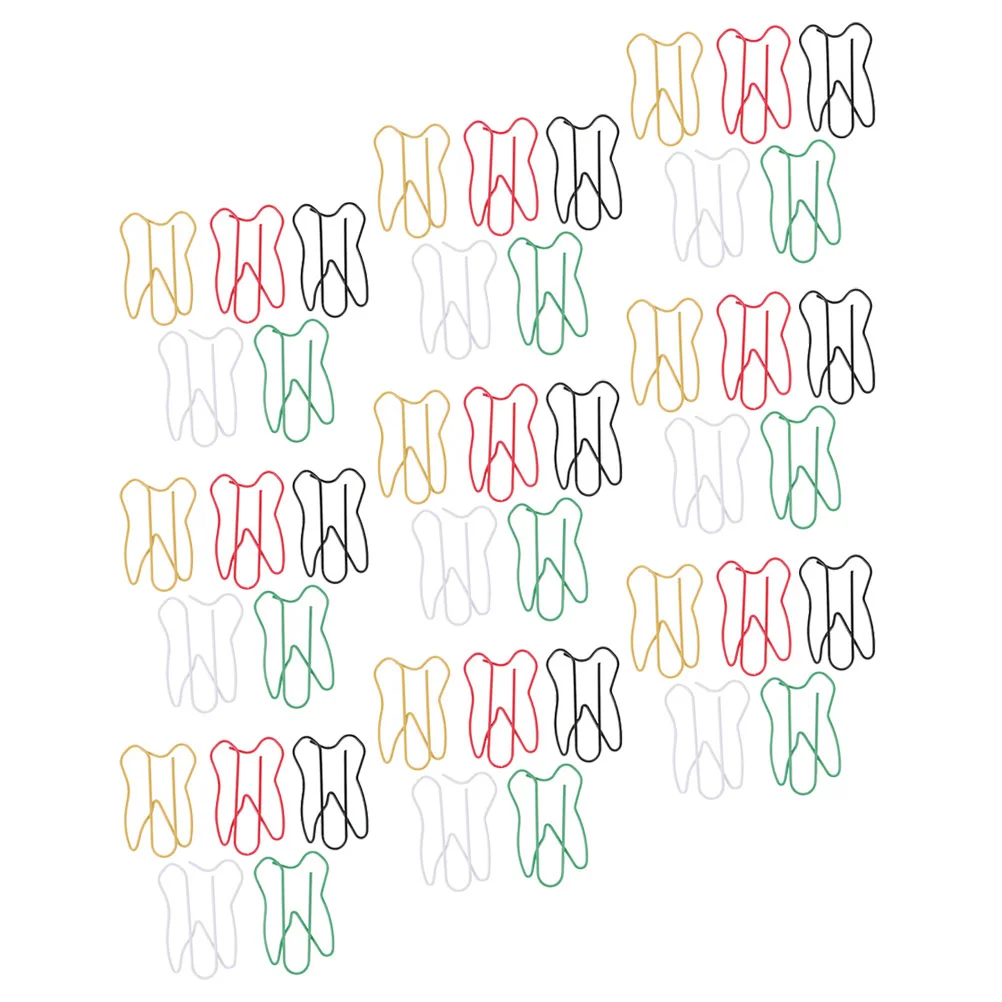 60 Pcs Fairy Tooth Paper Clip Baby Toothpicks Bookmark Clips Iron Coin Stitch Markers