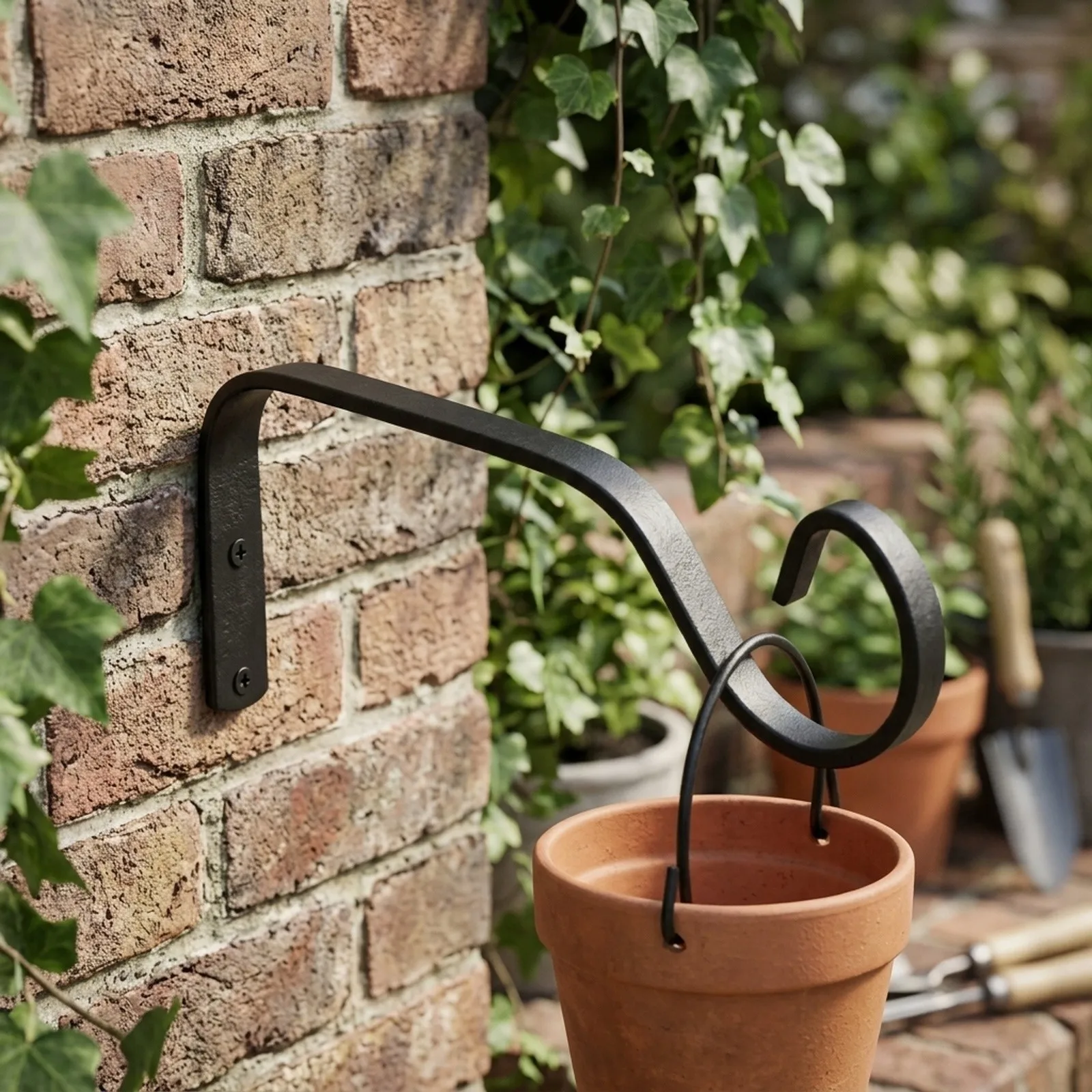 Practical Useful Flower Pot Hook 1/2PCS 185*84mm Basket Black Brackets Decor Hanger Hook Outdoor Plant  Practical