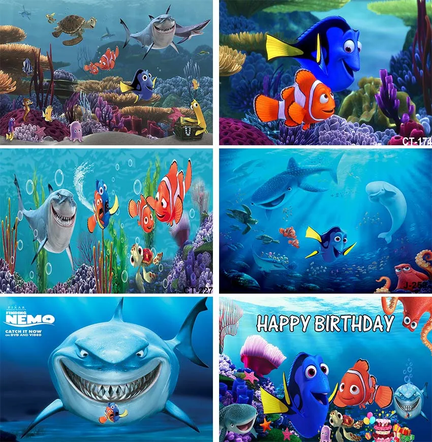 Disney trovare festa di compleanno sfondo ragazzo bambino Nemo Dory Marlin coralli bolle sfondo fotografico subacqueo Studio fotografico