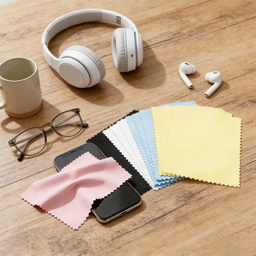 

7PCS Microfiber Eyeglass Cleaning Cloths, Soft Suede Wipes for Glasses, Lenses & Phone Screens