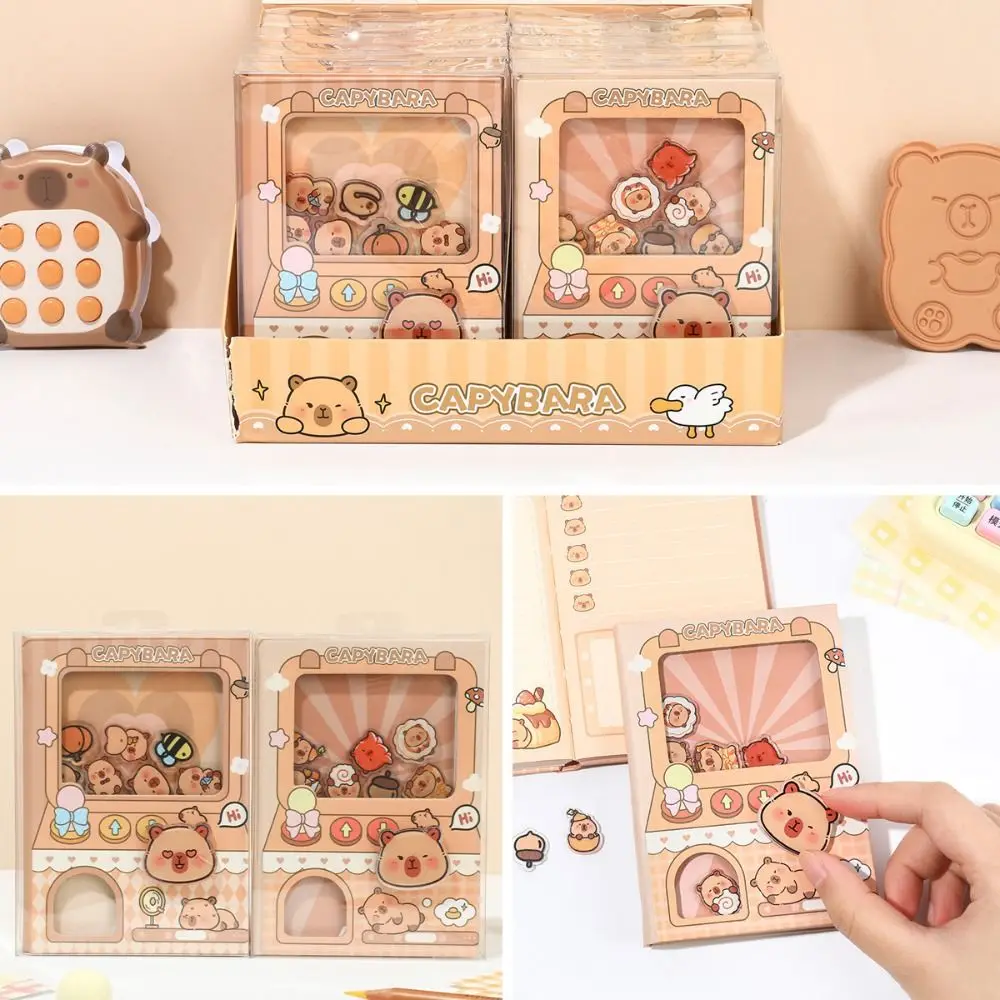 

Portable Color Inner Page Capybara Notebook Gashapon Mahines Cute Small Notepad Shaking Diary Square Writing Pad Diary