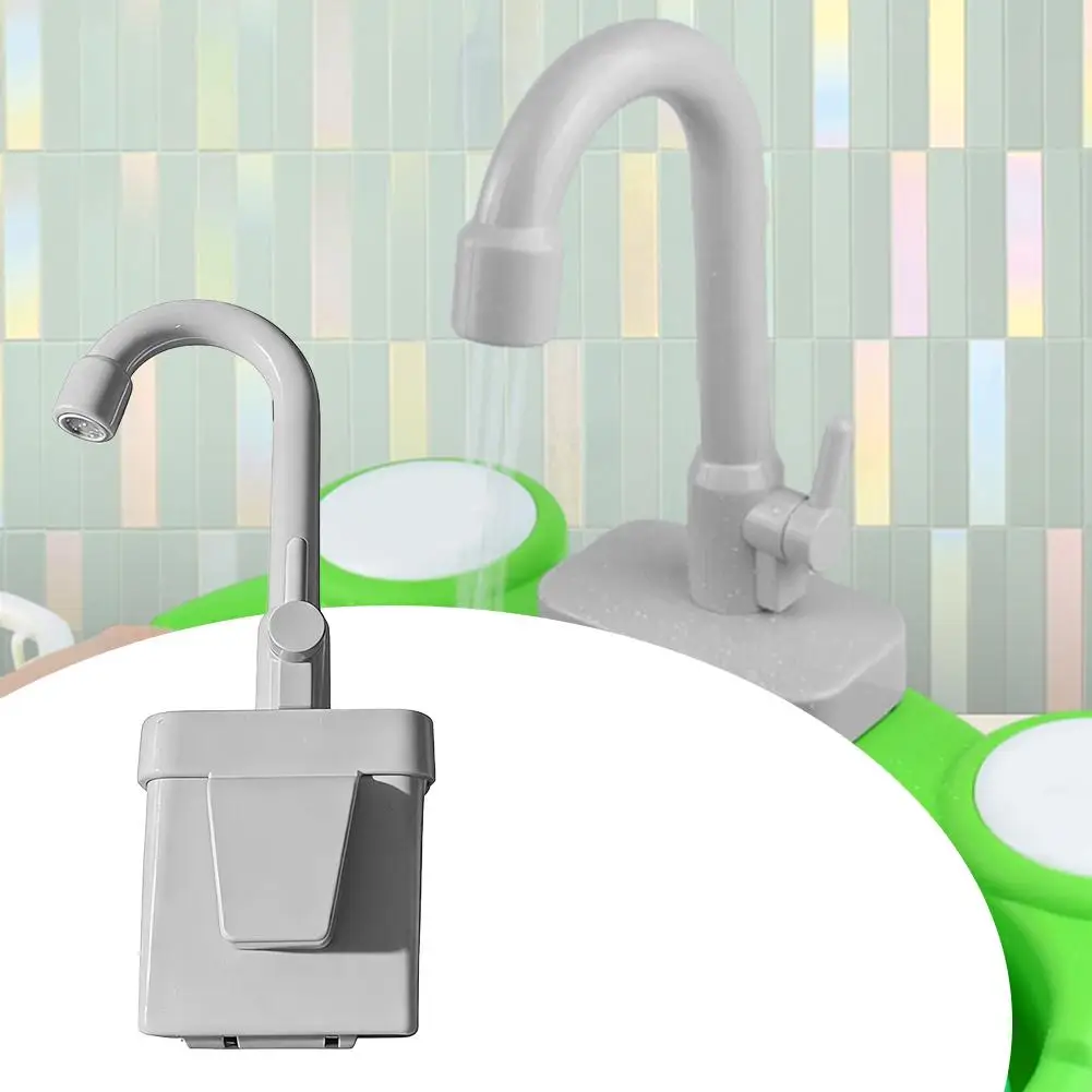 

1 шт. Детская игрушечная кухонная мойка с электрической циркуляцией воды, имитация раковины и смесителя, набор для ролевых игр