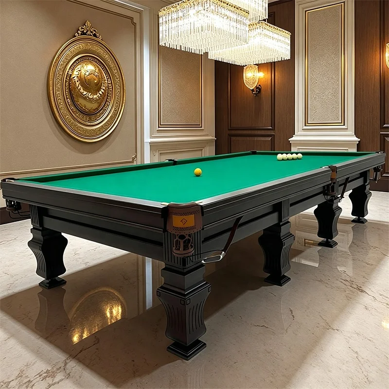 Luxury 12ft Slate Pool Table Durable Solid Wood & Slate Bed Indoor for Home Use with 3-Year Warranty Customizable