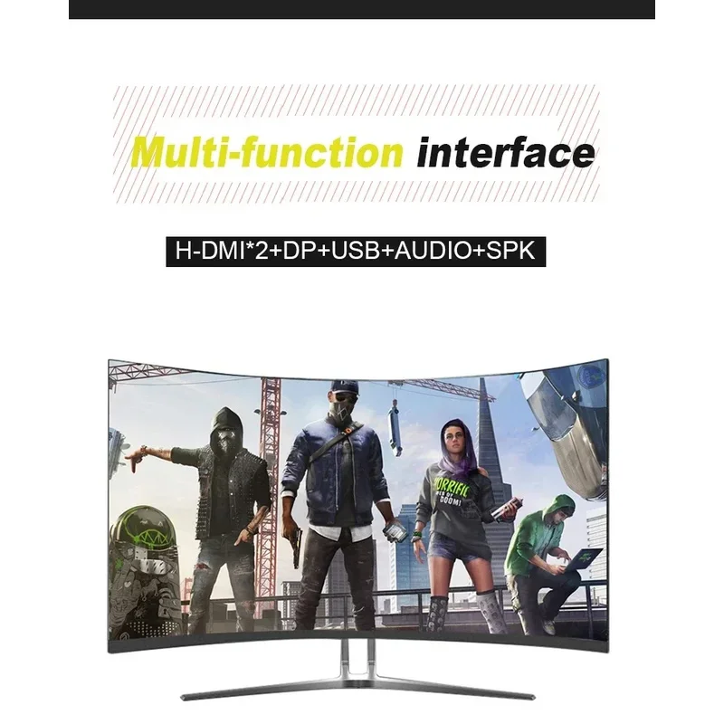 Pc 24 27 Monitor LCD da 32 pollici 144hz 165 HZ 2K 4K Display per computer da gioco Monitor per schermo curvo a LED