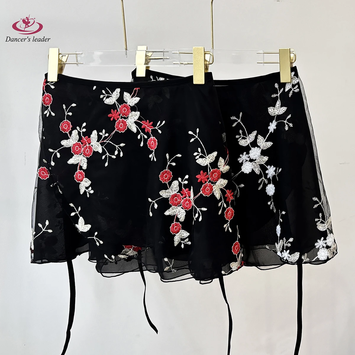 

Ballet Skirt Embroidery Flower Tie Women Dance Skirt Gymnastics Practice Skirt Adult Ballet Costume Lyrical Skirt