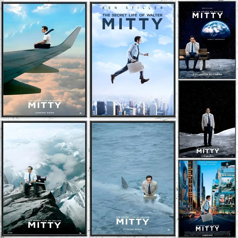 Movie The Secret Life of Walter Mitty Poster Self-Adhesive Waterproof Wall Stickers Coffee Bar Home Wall Decor
