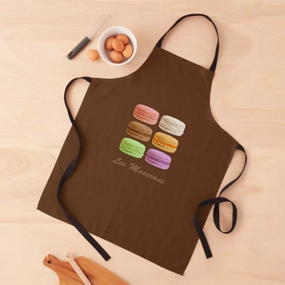 French Macarons, Multi-Colored Pastels Apron Barista For Nail Stylist Men gift Apron