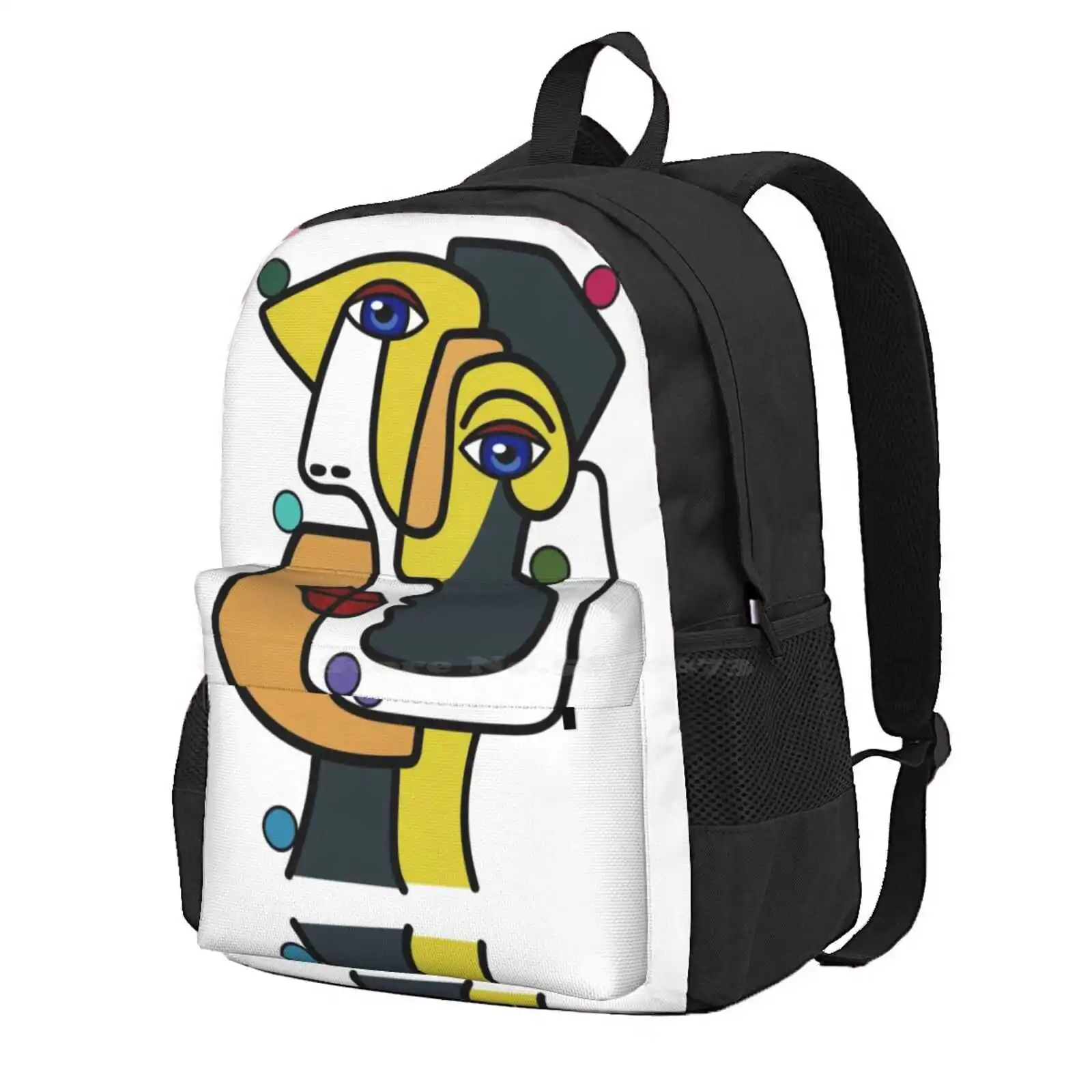 Cubism Geometric Bizarre Woman Portrait Art Hot Sale Schoolbag Backpack Fashion Bags Abstract Cubism Artistic Face Geometric