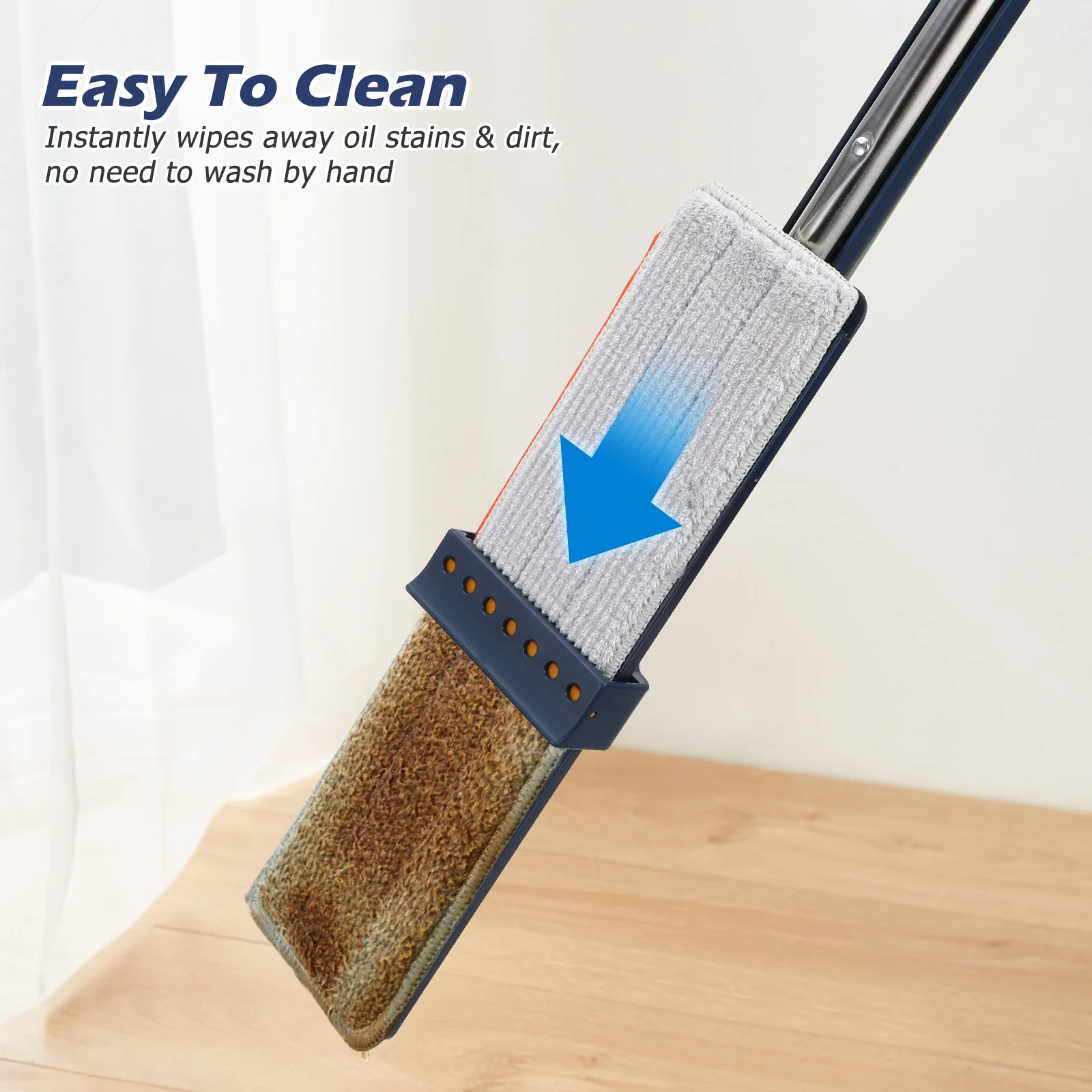 

Flat Large Flat Non-Wash Dust Cleaning Accessories Multi Functional Enlarged Surface For Floor Push Mop Household
