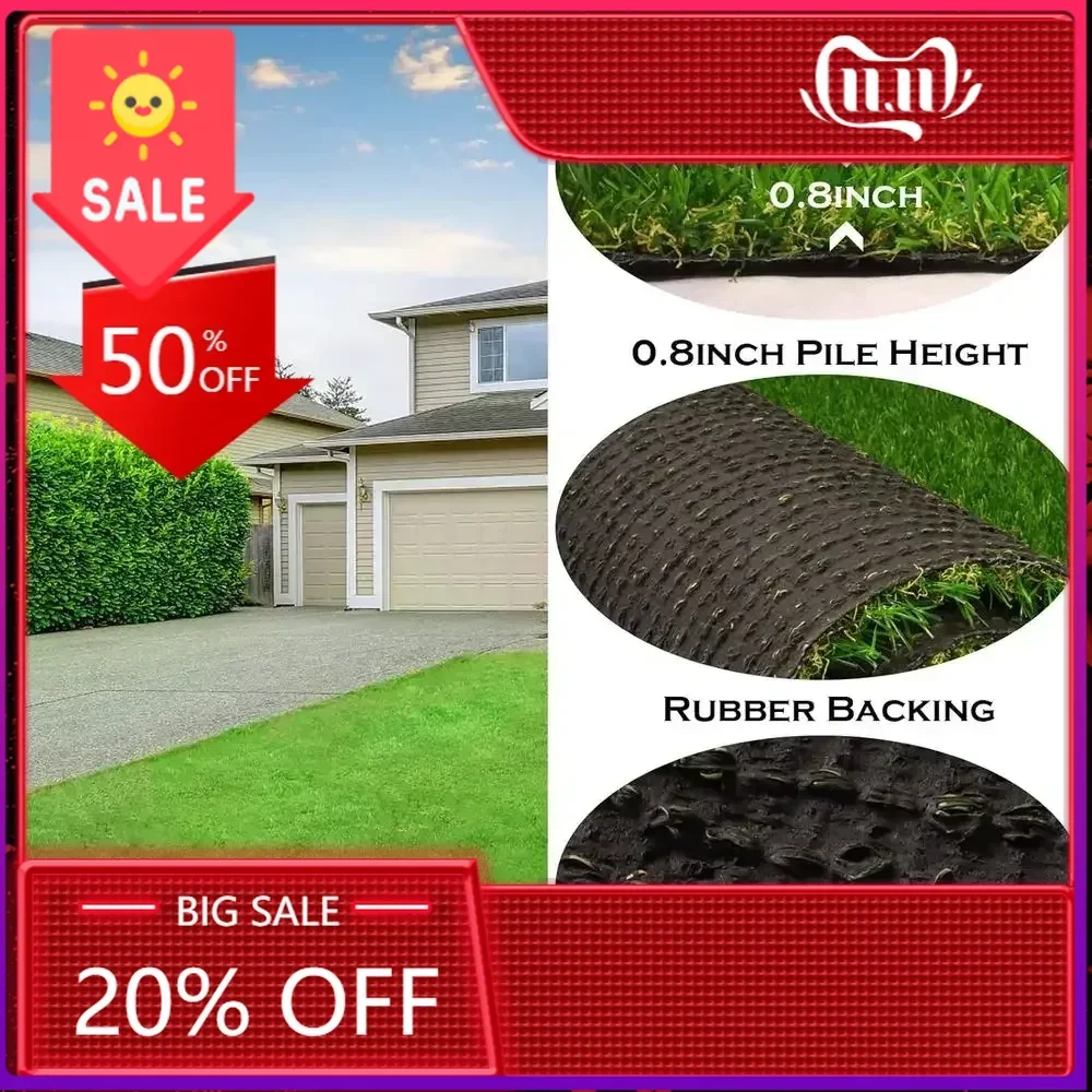 

Bestseller4' x 20' Drainage-Equipped Artificial Grass, 0.8 Thick, Realistic Lawn for Indoor and Outdoor Use, Ideal for Balconies