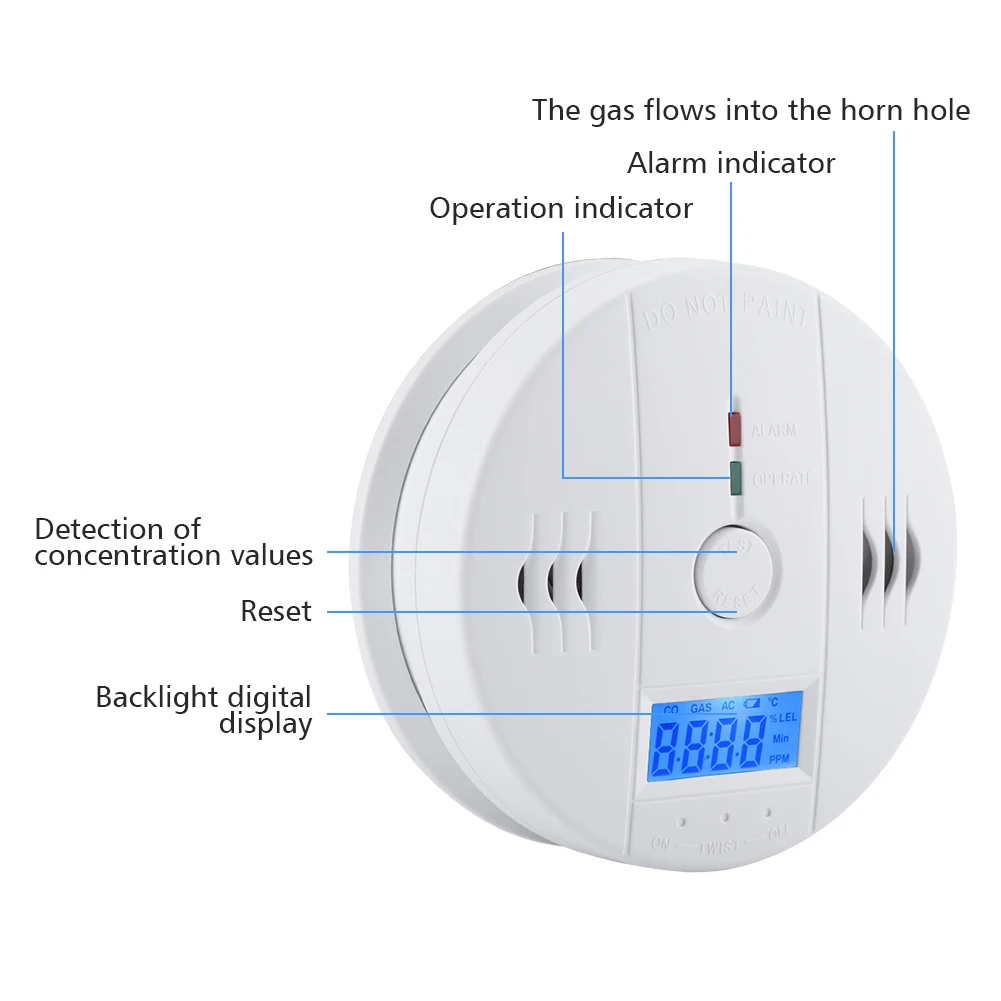ZK30 Household LCD Digital Carbon Monoxide Detector CO Alarm CO Sensor Monitor