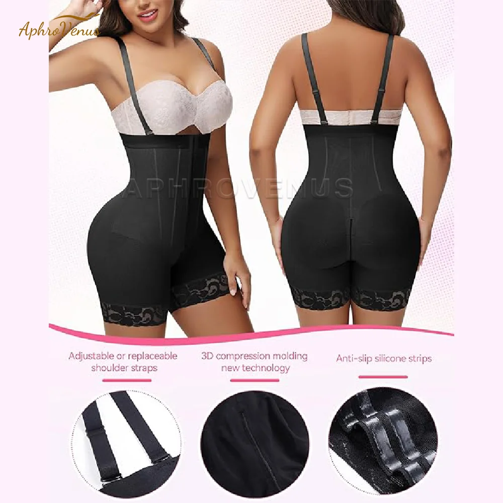 Fajas Colombianas Reductive Girdle High Compression Waist Trainer with Bone Tummy Control Butt Lifter Post Surgery Body Shaper