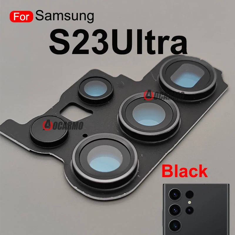 For Samsung Galaxy S23 S23+ Plus S23Ultra Back Rear Camera Lens With Frame And Adhesive Replacement Part