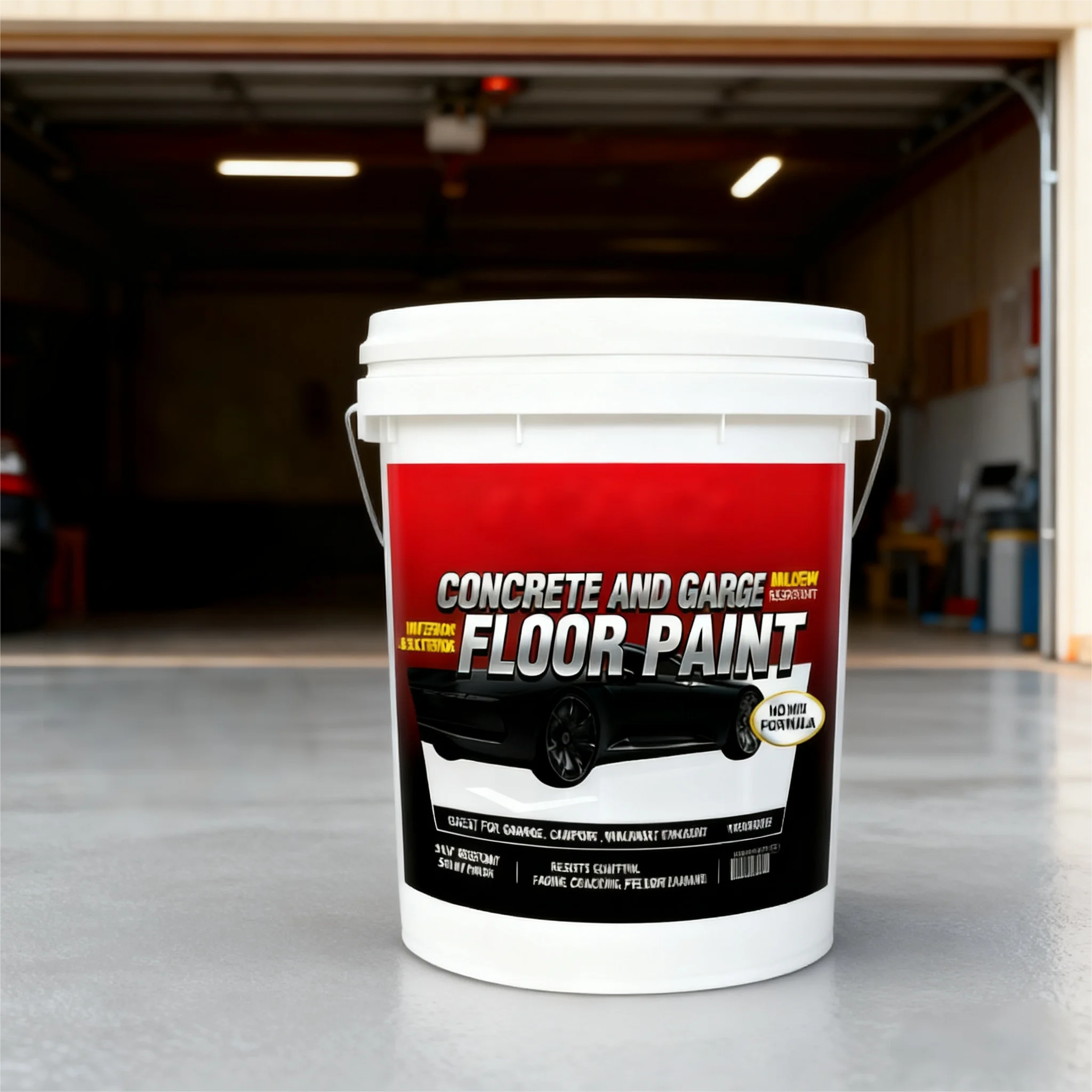 Peinture de sol pour décoration de la maison - Peinture blanche pour sol de 1 gallon, la plus adaptée aux garages résidentiels, aux ateliers, aux maisons préfabriquées